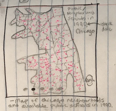 Pencil sketch of CPS map