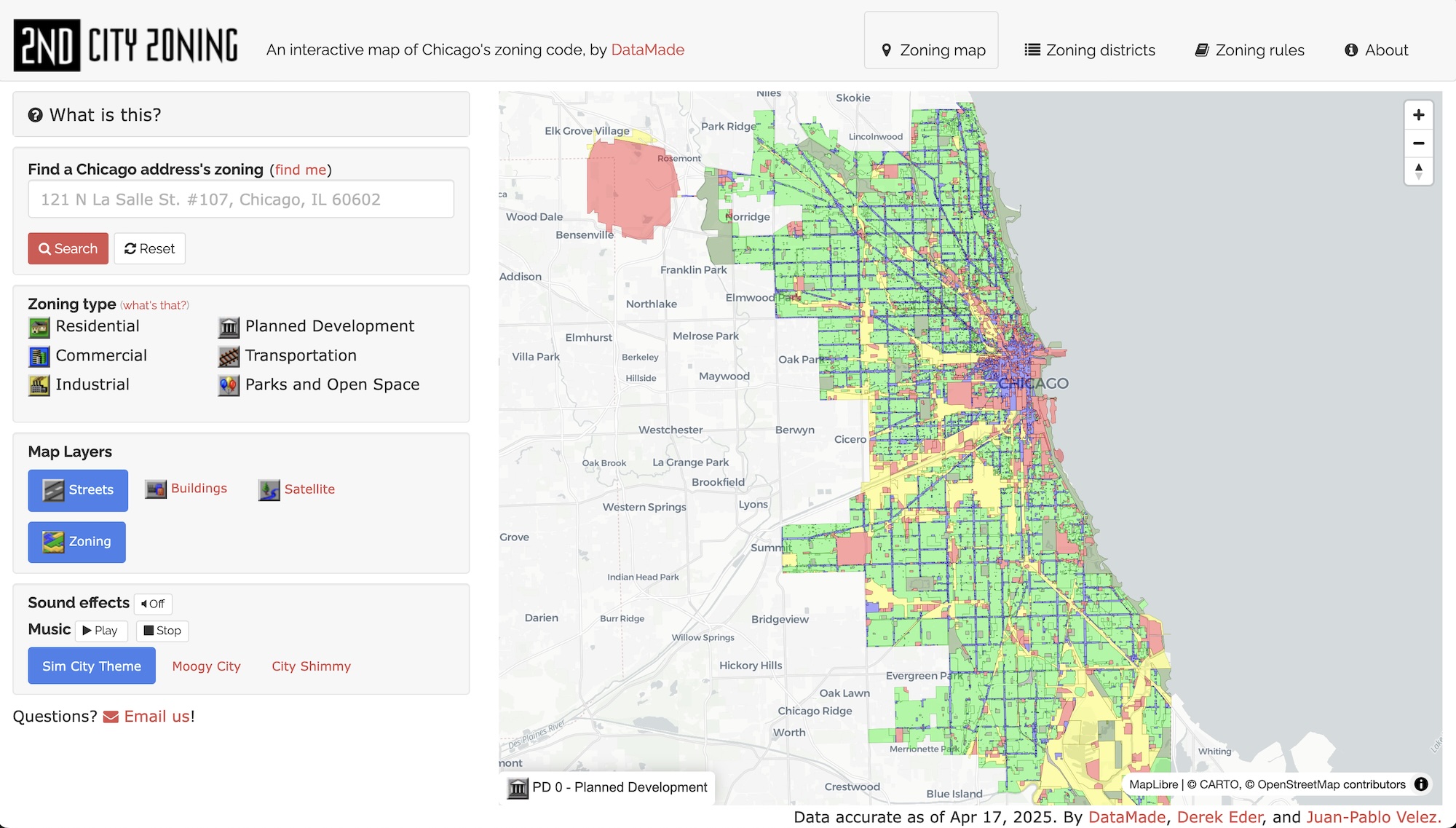 Second City Zoning - now using Maplibre