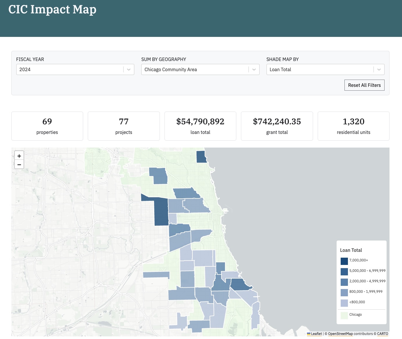 Community Investment Corporation's Lending Impact Map