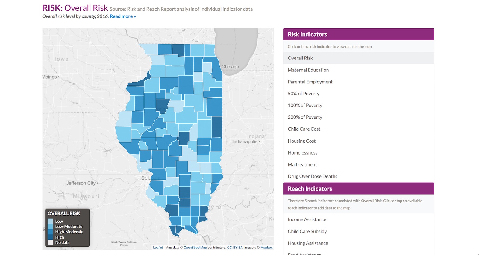 Illinois Risk and Reach Report - Overall risk by county