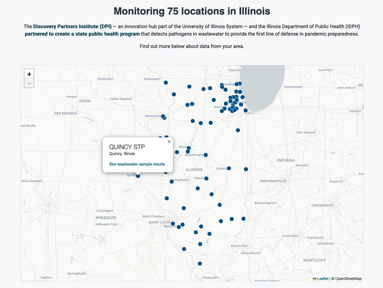 View a map of all 75 monitoring locations in Illinois