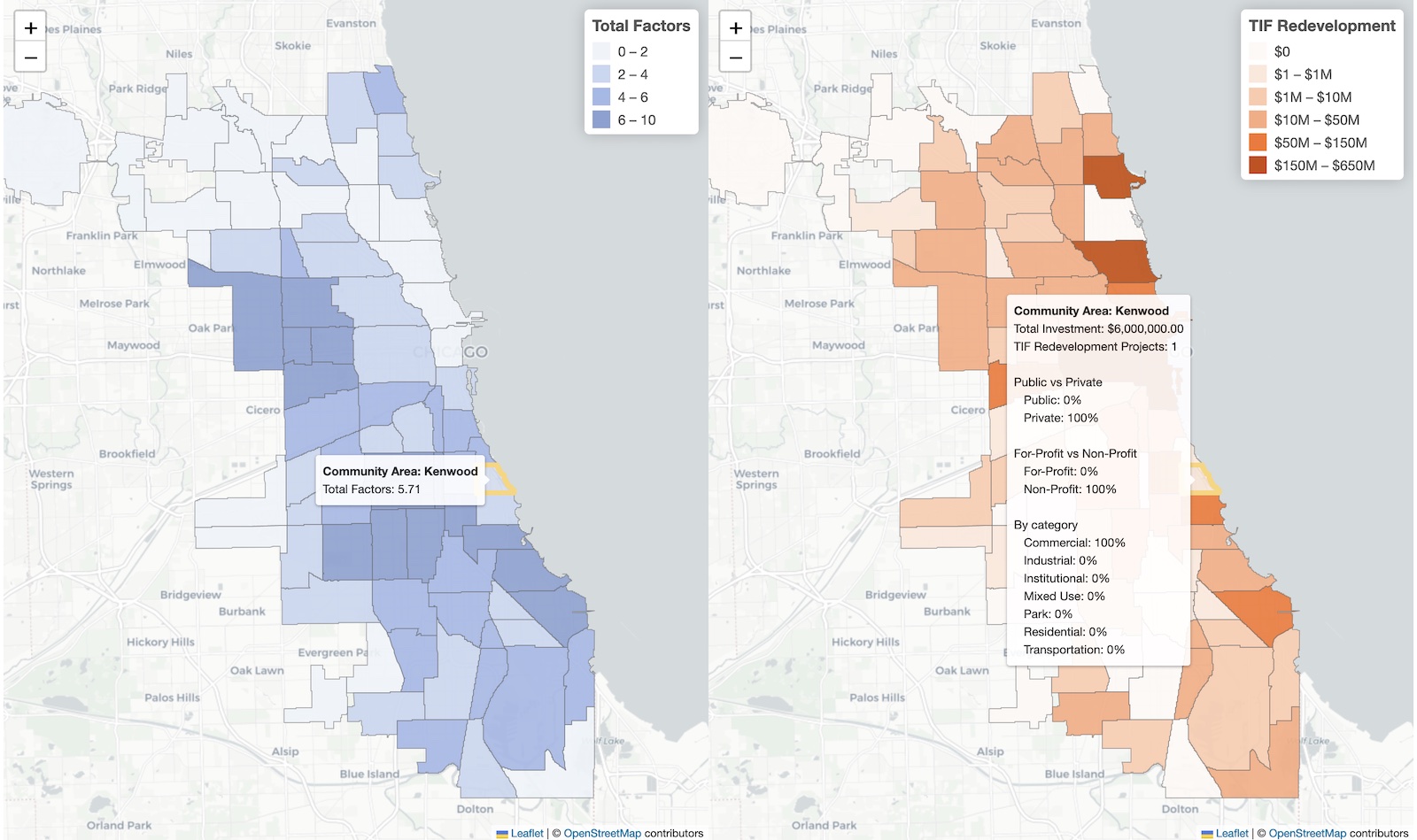 View data by Community Area and Ward