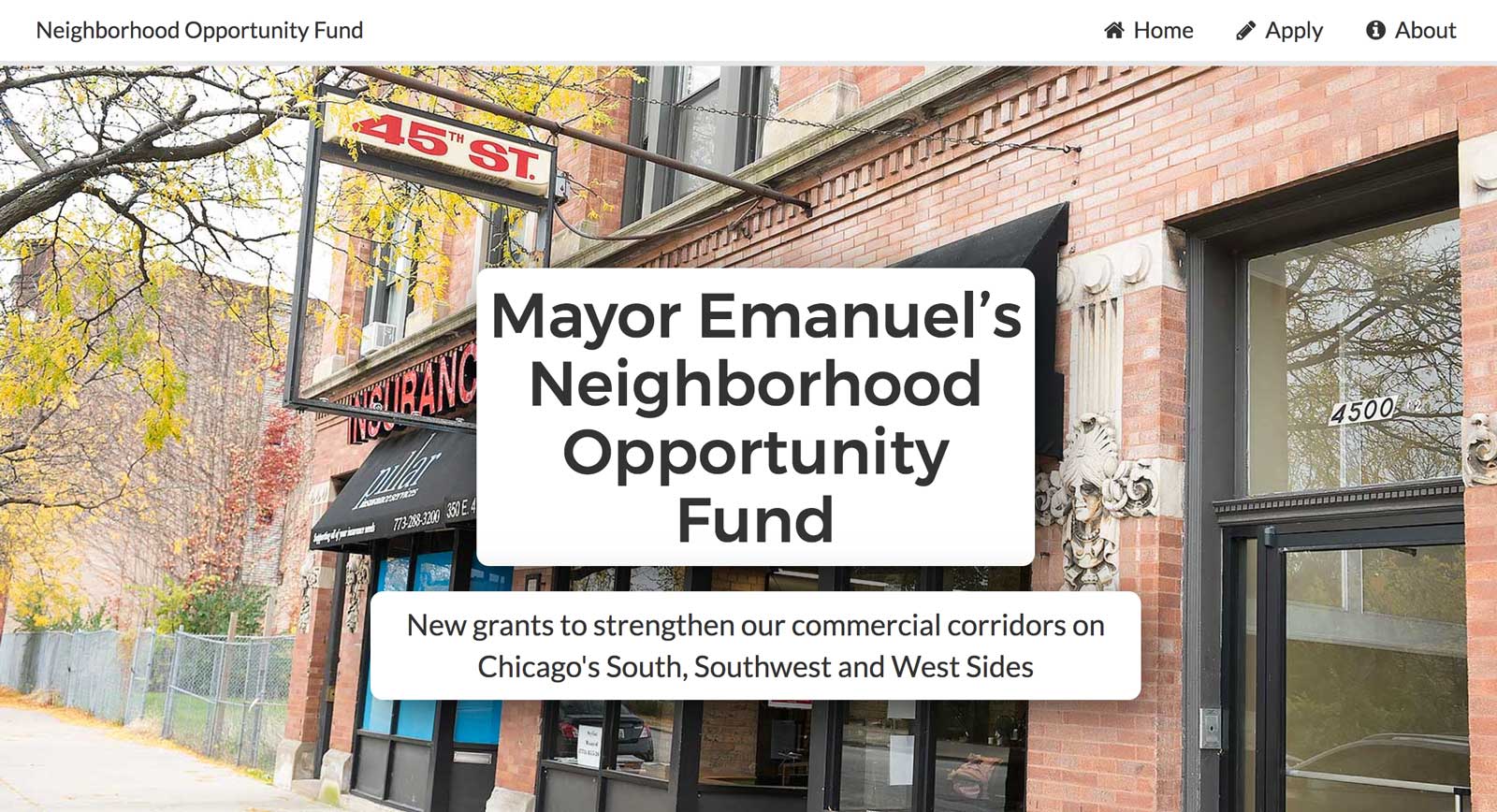 Neighborhood Opportunity Fund homepage
