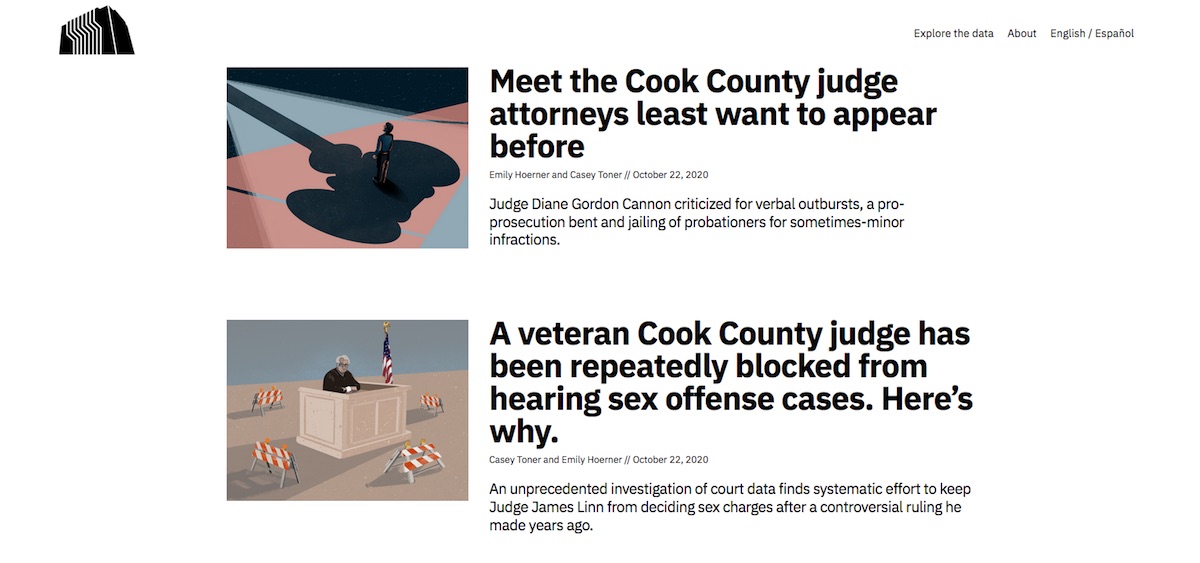 Our data work supports ongoing reporting on the Cook County justice system.