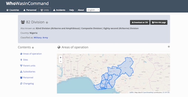 Tracking human rights violators with WhoWasInCommand