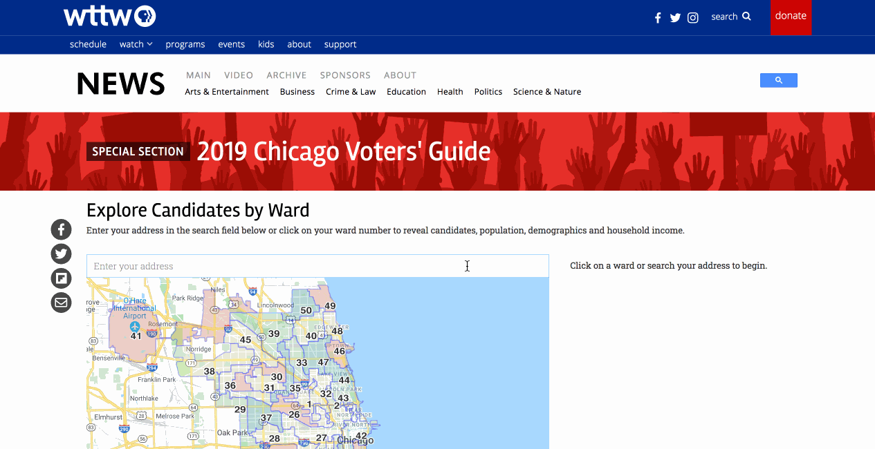 Searching for ward demographics by address